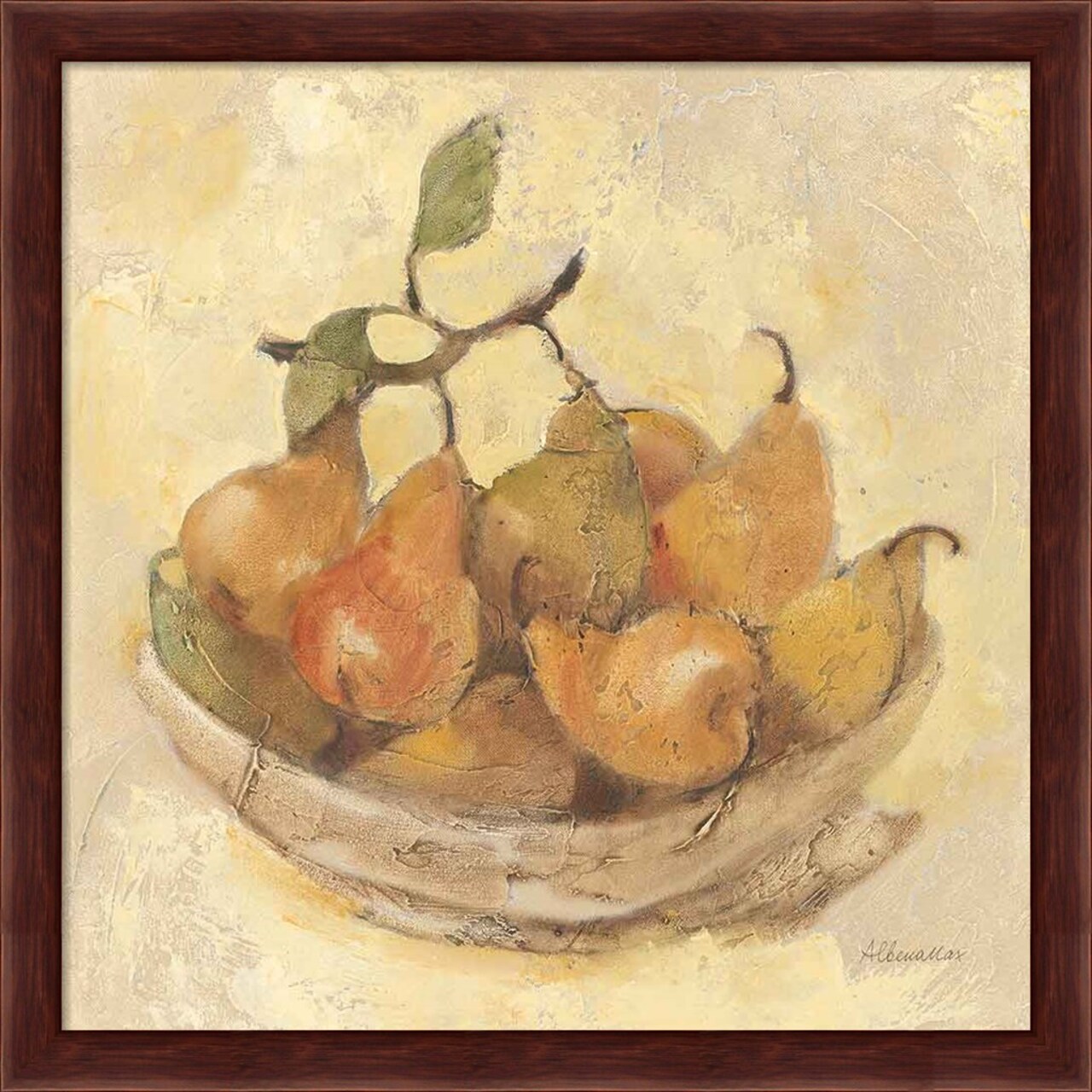 Sunlit Pears Smooth by Albena Hristova 13" x 13" Framed Wall Art